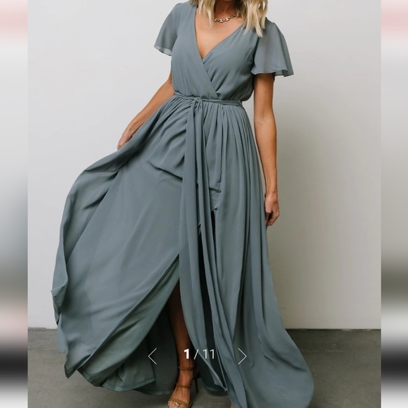 Baltic Born Dresses Nwt Kristina Maxi Dress Dusty Blue Poshmark